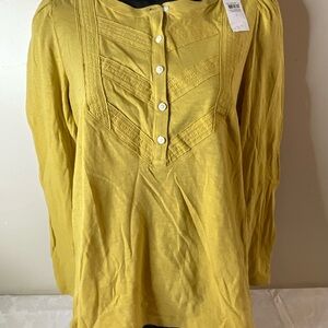 LOFT Golden Button-Front Blouse
